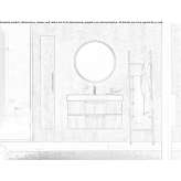 Single wall-mounted washbasin cabinet with drawers Lavendon