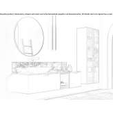 Wooden wall-mounted washbasin cabinet with drawers Intepe