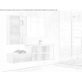 Ash washbasin cabinet with drawers Chassieu