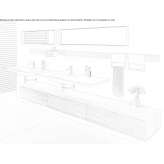 Wooden washbasin cabinet with drawers and a mirror Majan