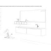 Wooden wall-mounted washbasin cabinet with drawers Pokolbin
