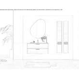 Wooden wall-mounted washbasin cabinet with drawers Mayalde