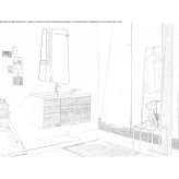 Single wooden washbasin cabinet Grenay