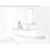 Segmented single washbasin cabinet for wall mounting Nikitsch