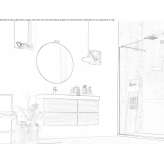 Segmented wall-mounted washbasin cabinet with a mirror Troubky