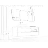 Wooden wall-mounted sectional cabinet under the washbasin Pokolbin