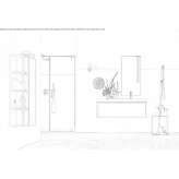 Wooden wall-mounted washbasin cabinet with drawers Mayalde