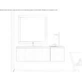 Wooden wall-mounted washbasin cabinet with drawers Canena