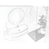 Wooden sectional washbasin cabinet with a mirror Mudurnu