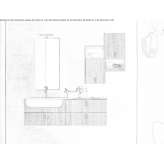 Wooden sectional washbasin cabinet with a mirror Mudurnu