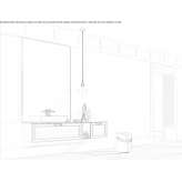 Wooden wall-mounted washbasin cabinet with a mirror Lehe