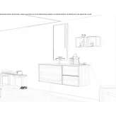 Wooden wall-mounted washbasin cabinet with drawers Mayalde