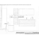 Segmented single washbasin cabinet for wall mounting Zvony