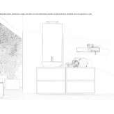Wooden wall-mounted washbasin cabinet with drawers Mayalde