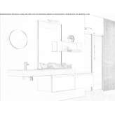 Single wooden wall-mounted washbasin cabinet Nikitsch
