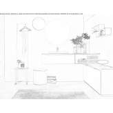 Single wooden washbasin cabinet with drawers Grenay
