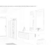 Wooden wall-mounted washbasin cabinet with drawers Canena