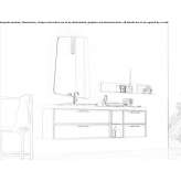 Wooden wall-mounted washbasin cabinet with drawers Mayalde