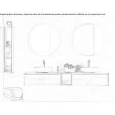 Wooden sectional washbasin cabinet Auvelais