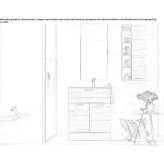Segmented wooden washbasin cabinet with a mirror Mudurnu