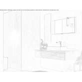 Segmented single washbasin cabinet for wall mounting Zvony