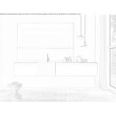 Wooden wall-mounted washbasin cabinet with drawers Canena