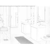 Wooden sectional washbasin cabinet Auvelais