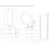 Wooden sectional washbasin cabinet with a mirror Mudurnu