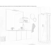Segmented single washbasin cabinet for wall mounting Troubky