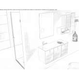 Wooden sectional washbasin cabinet with a mirror Mudurnu