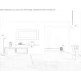 Wooden wall-mounted washbasin cabinet with a mirror Lehe