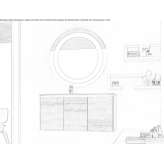 Wooden sectional washbasin cabinet Auvelais