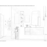 Segmented single washbasin cabinet for wall mounting Zvony