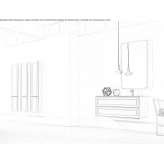 Wooden wall-mounted washbasin cabinet with a mirror Lehe