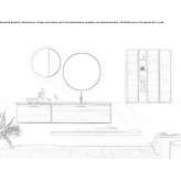 Wooden wall-mounted washbasin cabinet with drawers Mayalde