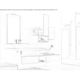 Wooden sectional washbasin cabinet with a mirror Mudurnu