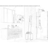 Single wooden washbasin cabinet Grenay