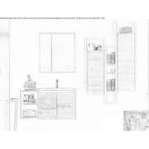 Wooden sectional washbasin cabinet Auvelais