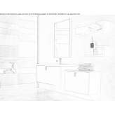 Wooden sectional washbasin cabinet with drawers Mudurnu