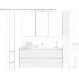 Wall-mounted washbasin cabinet made of melamine-coated chipboard with mirror Ramsthal