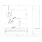 Wooden wall-mounted washbasin cabinet with a mirror Lehe
