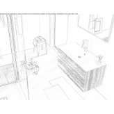 Single wooden washbasin cabinet Grenay