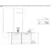 Wooden wall-mounted washbasin cabinet with drawers Mayalde