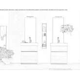 Wooden wall-mounted washbasin cabinet with drawers Mayalde