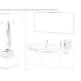Wooden sectional washbasin cabinet with a mirror Mudurnu