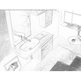 Wooden sectional washbasin cabinet Auvelais