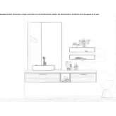 Wooden wall-mounted washbasin cabinet with drawers Mayalde