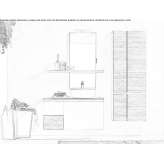 Single wooden washbasin cabinet with drawers Grenay