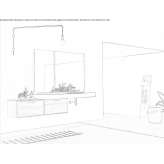 Wooden wall-mounted washbasin cabinet with drawers Mayalde