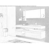 Single wooden washbasin cabinet with drawers Grenay